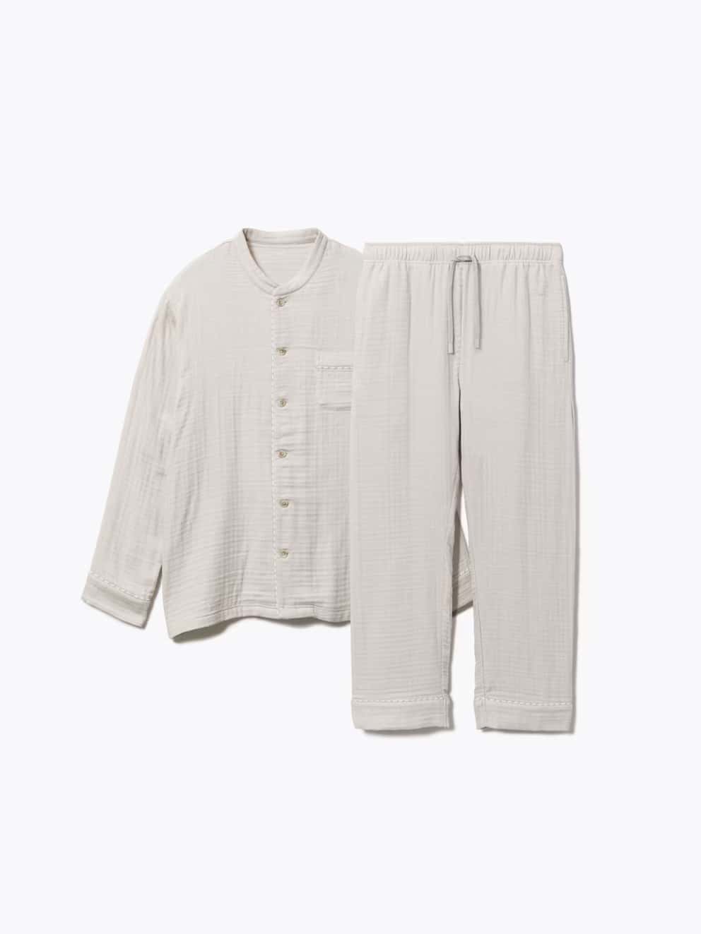 BAKUNE パジャマ ガーゼ 襟無し 25fw