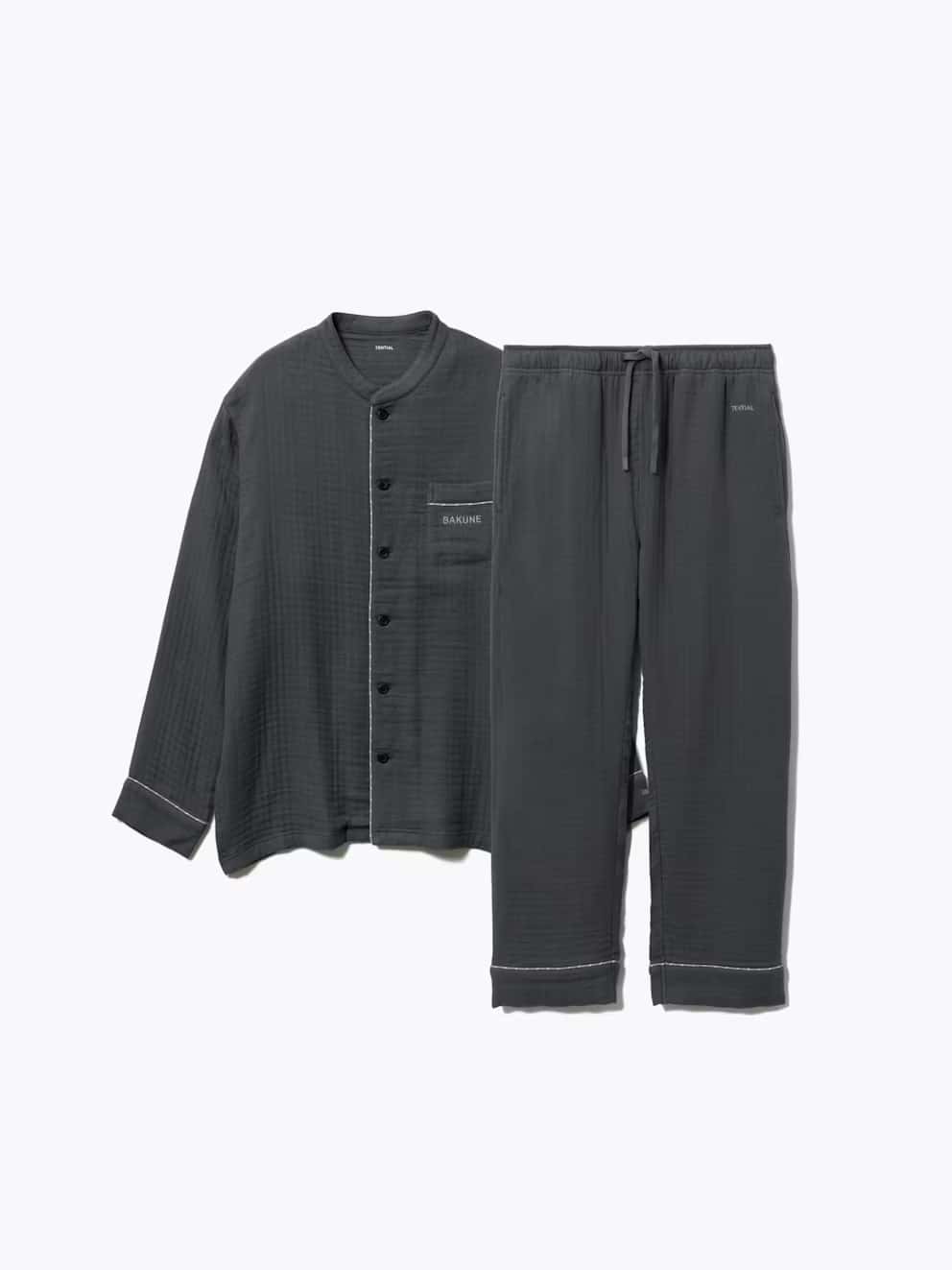 BAKUNE パジャマ ガーゼ 襟無し 25fw