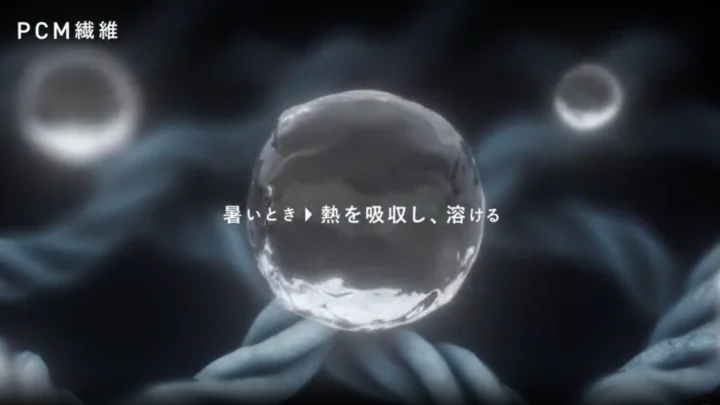 暑い時は熱を吸収し溶けるPCM繊維