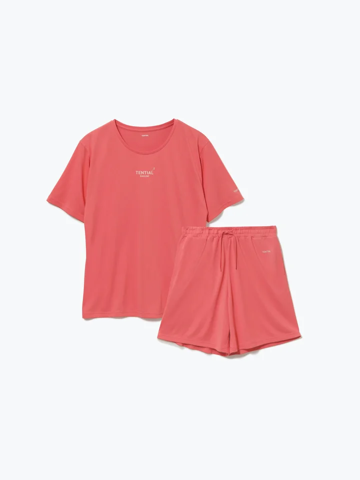 BAKUNE Dry Women's 半袖 コーラルピンク
