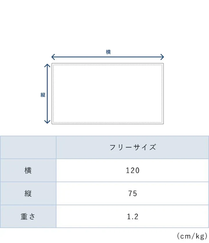 BAKUNE プレミアム ブランケット ウォームのサイズ表